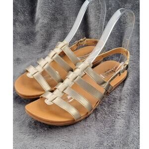 BOC Born Concepts Champagne Metallic Gladiator Sandal Womens Size 8